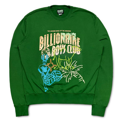 [全新品] Billionaire Boys Club BBC 鮮綠色底拉斯維加斯膠印LOGO長袖T恤 大學T S號M號