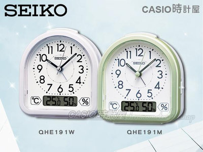 SEIKO 精工鬧鐘 時計屋 QHE191W QHE191M 溫度/濕度顯示 靜音秒針 貪睡功能 QHE191