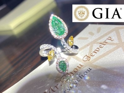 【台北周先生】天然Fancy綠色鑽石 1.51克拉 Even分布 18K真金真鑽 香港設計美戒 送GIA證書