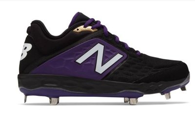 棒球世界全新NEW BALANCE 紐巴倫 D版棒球釘鞋黑紫配色 L3000BP4美國進口 特價