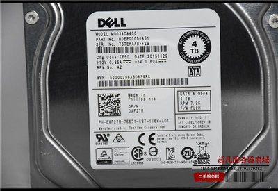 電腦零件DELL XF27R 4TB 4T SATA3串口硬盤 東芝 MG03ACA400 通電2個月筆電配件