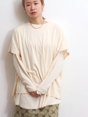 【預購】日本Ungrid秋冬21再入荷レイヤードルーズロングスリーブTee兩件式分層長短袖T恤棉衣上衣