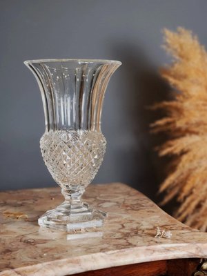 德國 厚實 立體雕刻 水晶 玻璃 大 花瓶  歐洲老件 g0704 【卡卡頌歐洲古董】✬