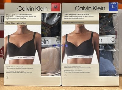 美兒小舖COSTCO好市多代購～Calvin Klein CK 凱文克萊 女無鋼圈內衣(2件組)美國尺寸