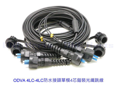 ODVA 4LC-4LC SM-XX 防水接頭單模4芯鎧裝光纖跳線 光纖耦合器ODVA-LC防塵連接頭 防水接頭LC接頭