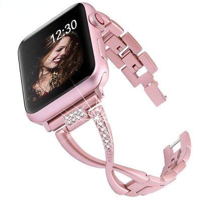 森尼3C-鑽石金屬錶帶不銹鋼錶帶兼容 apple Watch ultra 8 7 6 5 4 4 iWatch 49mm 38mm-品質保證
