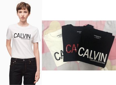 【美麗小舖】全新真品 Calvin Klein CK 黑/白/深藍 女 T恤 短袖 短T-Shirt 圓領~C32183