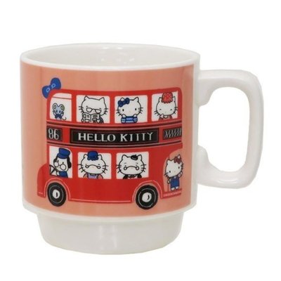 日本製 凱蒂貓 Hello Kitty 陶瓷 馬克杯 英倫風 310ML 308108