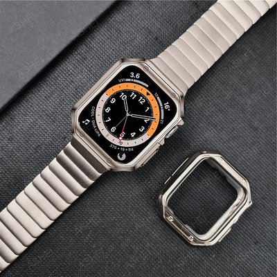 適用於apple watch ultra 8654321 不鏽鋼錶帶 + tpu鎧甲45mm 49mm保護殼列