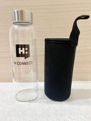 H:connect 韓國品牌玻璃瓶 附防滑杯套