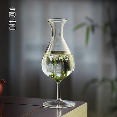 【熱賣精選】小眾高腳玻璃綠茶杯女設計師杯子透明家用高顏值夏季水杯單層酒杯
