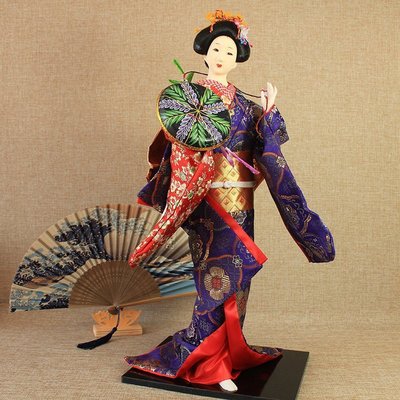 特賣-55CM特大日本人偶藝妓人形絹人和服娃娃日式工藝品擺件料理店裝飾
