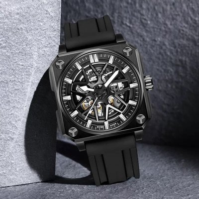 【時光鐘錶公司】ROMAGO 雷米格 RM105-BK 極速鏤空自動腕錶 量款 機械錶男錶手錶生日禮物 輪圈 鏤空機械錶