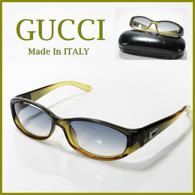 【桑園の】■二手真品■ 義大利製 GUCCI 墨綠漸層 質感膠框 太陽眼鏡 墨鏡 (委託品) T 5048 B29