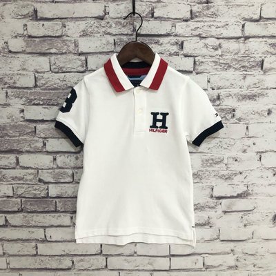 Maple麋鹿小舖 美國購買 童裝品牌 TOMMY HILFIGER 男童白色短袖POLO衫 ＊ ( 現貨4號 )