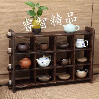 佛藝館 各式擺件木架 藝品展示架 茶壺收納櫃 茶壺展示架（GA-2495）