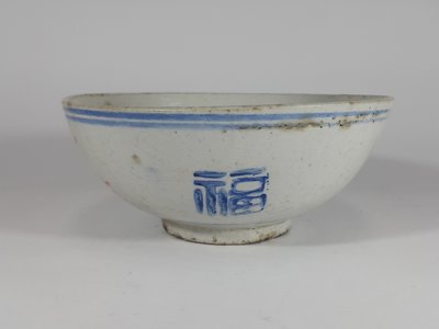 [銀九藝] 早期陶瓷 瓷器 青花胭脂紅 湯碗 麵碗 大碗 古早碗 (suii)
