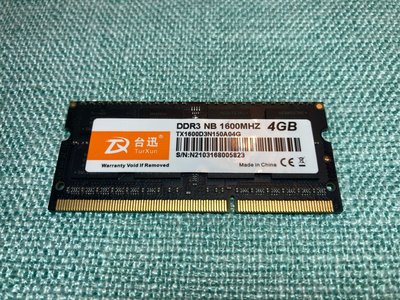 台訊 TurXun DDR3 NB 1600MHZ 4GB 二手功能正常