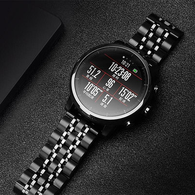 現貨：送錶帶拆錶器小米Haylou Solar智能手錶帶七珠精鋼錶帶金屬錶帶不銹鋼蝴蝶扣錶帶