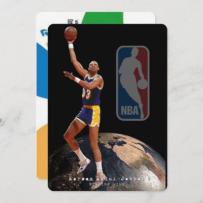美國職籃 NBA 得分王  Kareem Abdul-Jabbar球星悠遊卡 ：湖人隊 (實體悠遊卡、非貼紙) 另售 張伯倫 比爾羅素