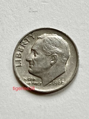 [老排的收藏]~~美洲錢幣~美國1966年無記美元1角硬幣.(1)