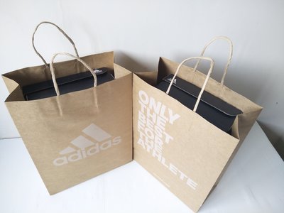 Adidas紙袋 adidas手提袋 牛皮紙帶 禮物袋 環保袋 購物袋