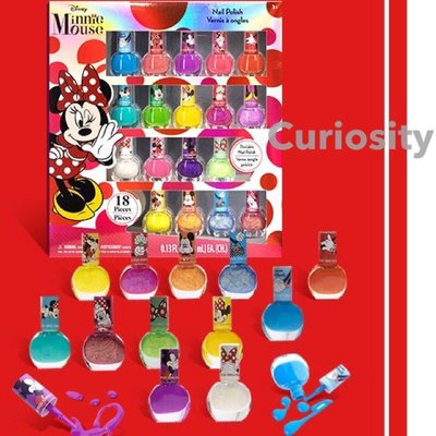 【Curiosity】Disney迪士尼米妮 無毒可剝式兒童指甲油18瓶入 兒童節禮物生日禮物$1300↘$799