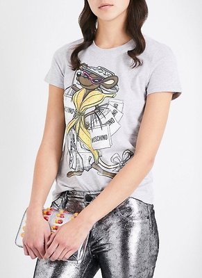 Moschino Rat-print cotton-jersey T-shirt 老鼠短袖 T 灰 M 現貨