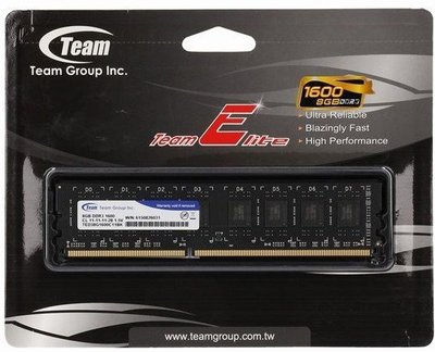 【鳥鵬電腦】TEAM 十詮 Elite DDR3-1600 8GB 桌上型記憶體 DDR3 D3 1600 8G 原廠終保