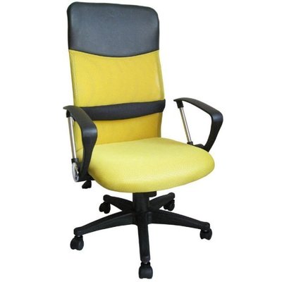 耐重力100公斤【含發票】超透氣網布-高背椅+靠腰墊-電腦椅-辦公椅-主管椅-洽談椅-會客椅-會議椅-DM109D-黃色