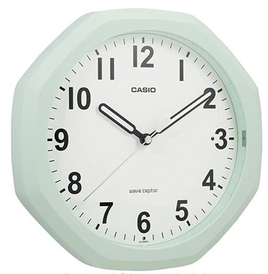 14539A 日本進口 好品質 正品 CASIO卡西歐 清新綠色簡約掛鐘桌鐘座鐘 牆鐘時鐘電波數字鐘錶送禮禮品家飾