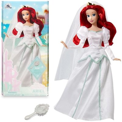 預購 美國帶回 Disney 小美人魚迪士尼 ARIEL公主 新娘 白色禮服 洋娃娃 玩偶 生日禮 玩具 芭比娃娃