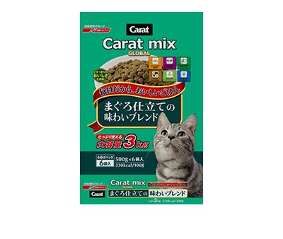 SNOW的家【訂購】日清 克拉Carat Mix 綜合貓糧 鮪魚的高級混合風味-綠包 3kg (80270268