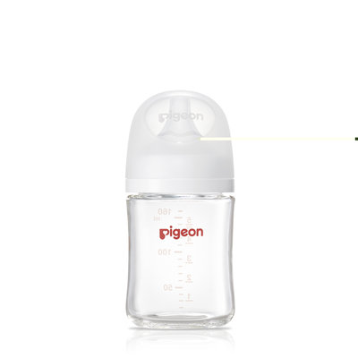 瘋狂寶寶**Pigeon貝親第三代母乳實感玻璃奶瓶160ml/純淨白(P80807W)