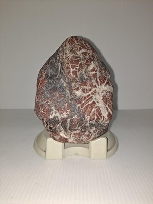 奇石-雅石-花蓮石-雞血石-赤白，高13寬10厚5公分，重0.8公斤，無座-00045