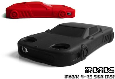 買一送一 最後出清 iROADS 跑車造型的 iPhone 4 保護套，iPhone 4S也適用，矽膠手機套果凍套