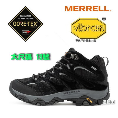 大尺碼 13號 Merrell Moab 3 Mid Gore-Tex 男登山 戶外 防水 中筒 黑灰 ML036243