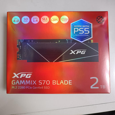 讀寫7400/6400MB ADATA威剛XPG GAMMIX S70 BLADE 2TB Gen4x4 PCIe SSD固態硬碟