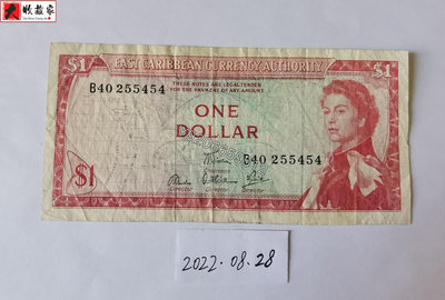 東加勒比1985-88年1元 錢鈔 紙鈔 收藏鈔【大收藏家】3757