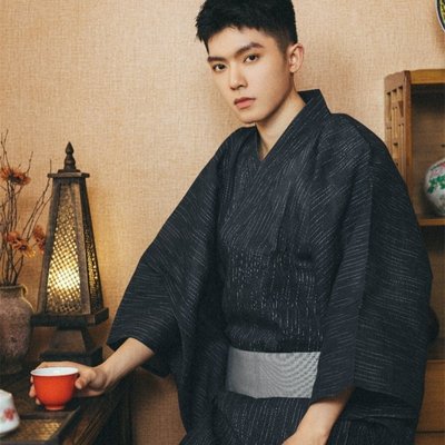 【熱賣精選】和服和服男款改良式和風正裝傳統日式日本男士拍照浴袍浴衣劇本殺服裝