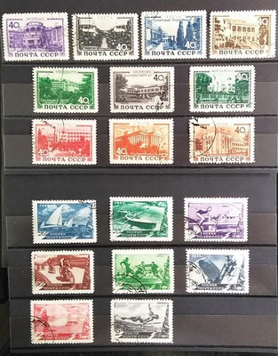 蘇聯郵票1949年蓋2套。一套是蘇聯療養地系列蓋10全。另一