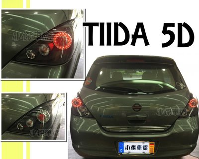 小傑車燈精品-全新 NISSAN 日產 TIIDA 5門款 5D LED 黑框 尾燈 一組3500元