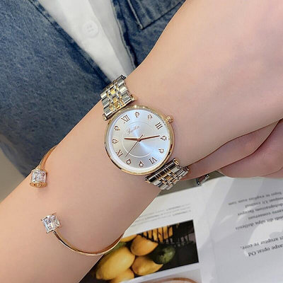 詩高迪簡約時尚小錶盤ins風圓形羅馬復古手錶女士氣質不鏽鋼錶帶B3