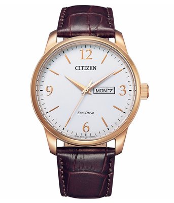 CITIZEN 星辰 GENT'S系列 光動能時尚日星期皮帶腕錶 /BM8553-16A /42mm
