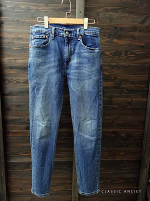 CA 美國品牌 LEVI'S 512 藍色仿舊刷紋 合身窄管 彈性牛仔褲 32腰 一元起標無底價P451