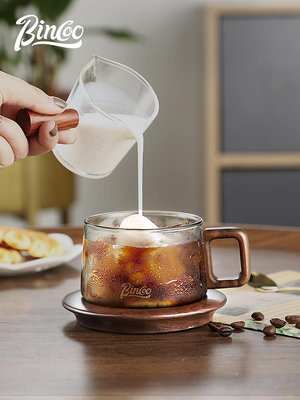 Bincoo日式咖啡杯碟套裝高檔下午茶禮盒裝帶勺高顏值咖啡玻璃杯子熱心小賣家