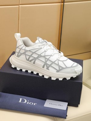 新品DIOR 迪奧 2023夏季透氣網面運動鞋男款戶外登山休閒鞋老爹鞋 白色 38-45促銷