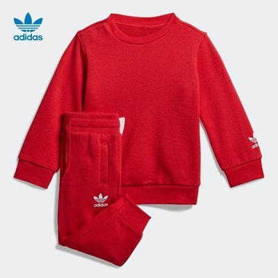 100％原廠Adidas愛迪達官網  三葉草嬰童裝運動套裝FM5609 FM5606
