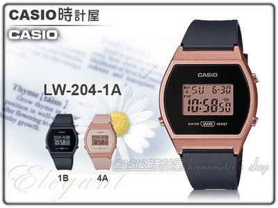 CASIO 時計屋 卡西歐 LW-204-1A 電子錶 橡膠錶帶 防水50米 LED背光 LW-204