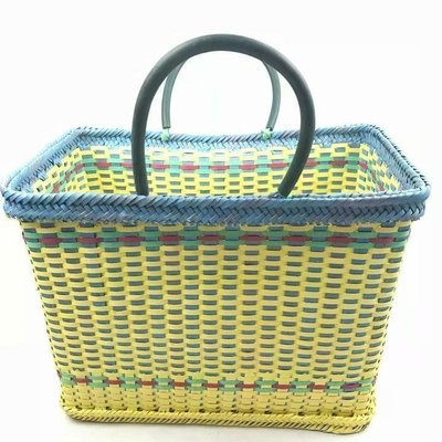 特價~新款打包帶編織手提藍包裝帶編織籃洗澡籃可折疊手工大特價家用 便攜 日系